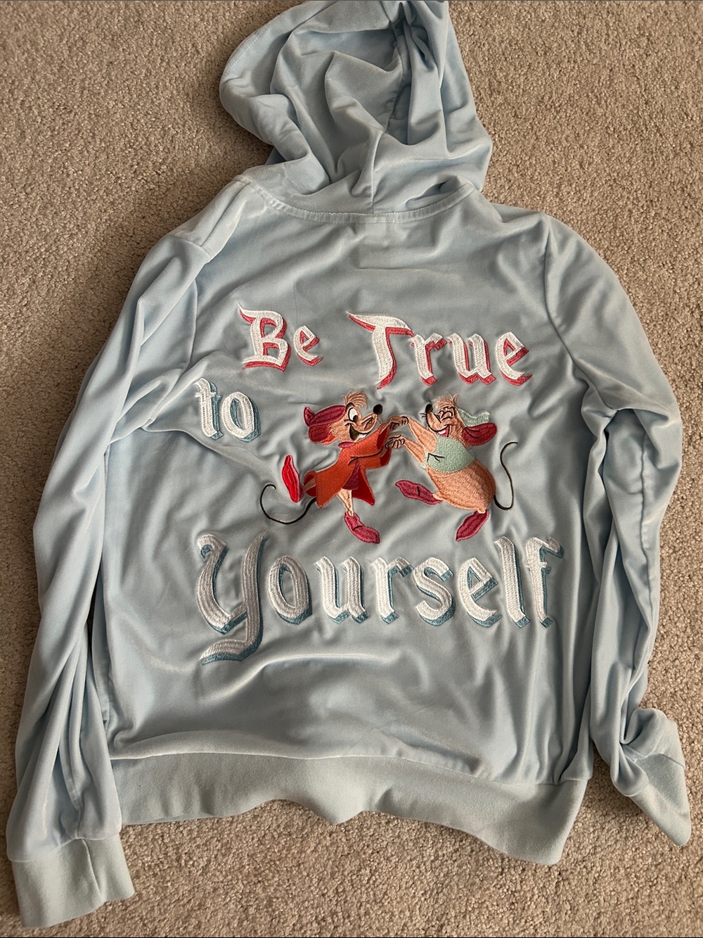 Light Blue Disney Zip-Up Hoodie with Hood and Pockets - Picture 3 of 5